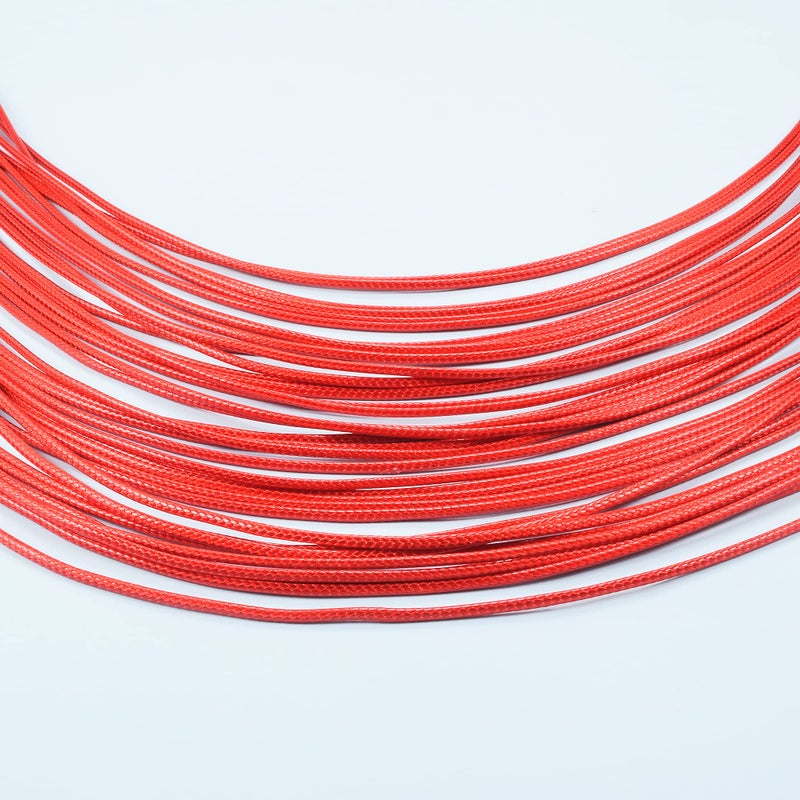 Yuhuan Necklace Women Fashion Bib Choker 36 Layers Wax Line Collar Statement Jewelry (Red) - Image 5